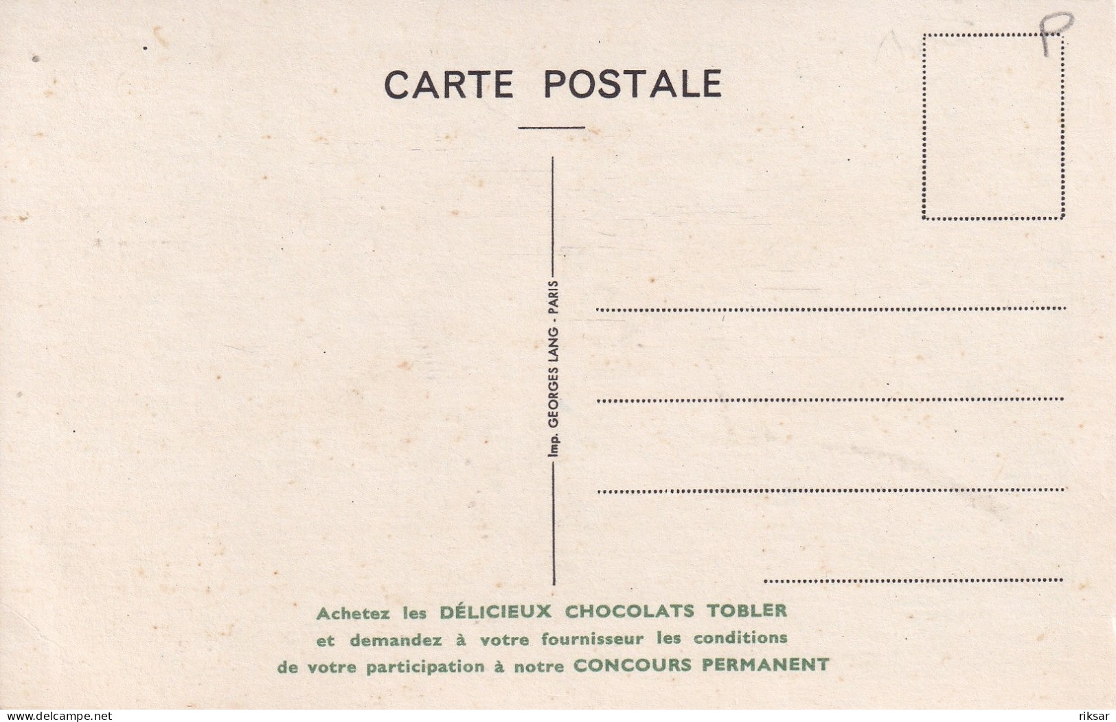 AVIATION(LOCKHEED) PUBLICITE CHOCOLAT TOBLER - 1939-1945: 2a Guerra