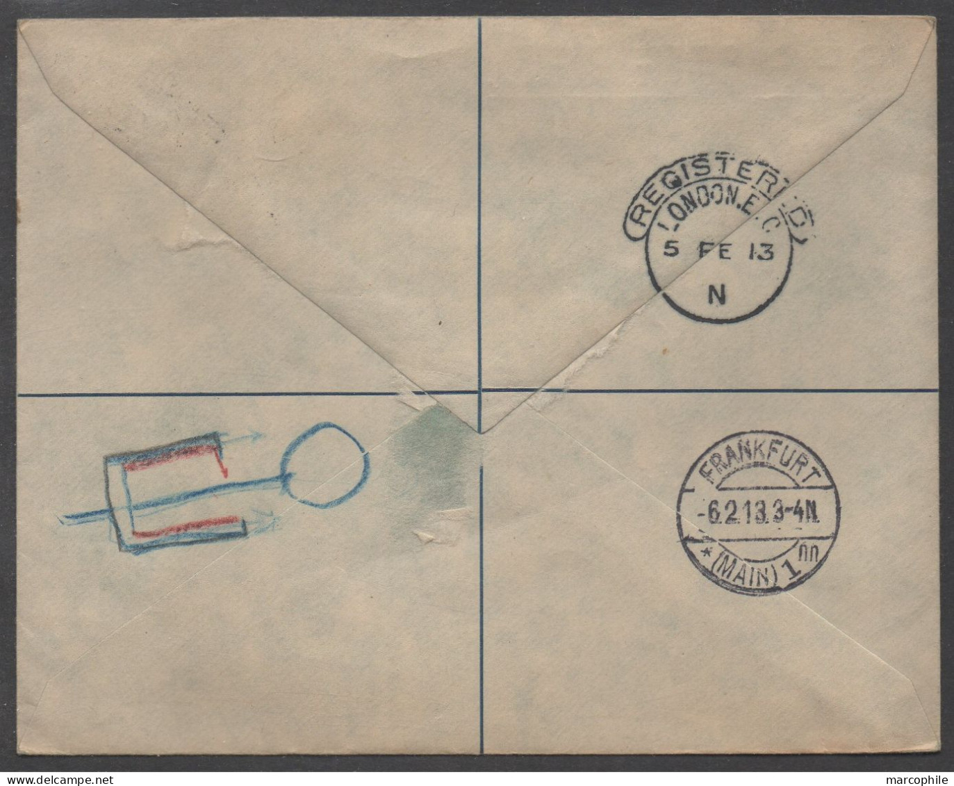 LONDRES - GB - UK / 1913 ENTIER POSTAL PRIVE RECOMMMANDE POUR L' ALLEMAGNE - Stamped Stationery, Airletters & Aerogrammes