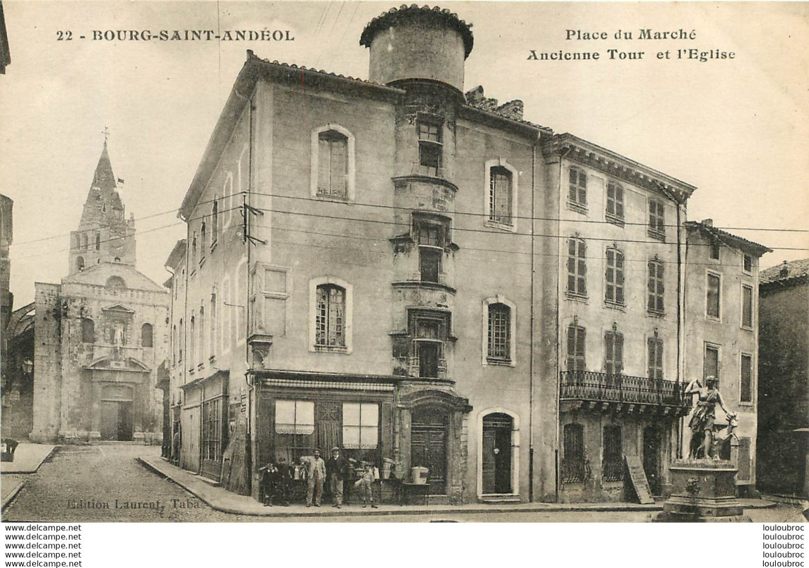 BOURG SAINT ANDEOL PLACE DU MARCHE ANCIENNE TOUR ET EGLISE - Bourg-Saint-Andéol