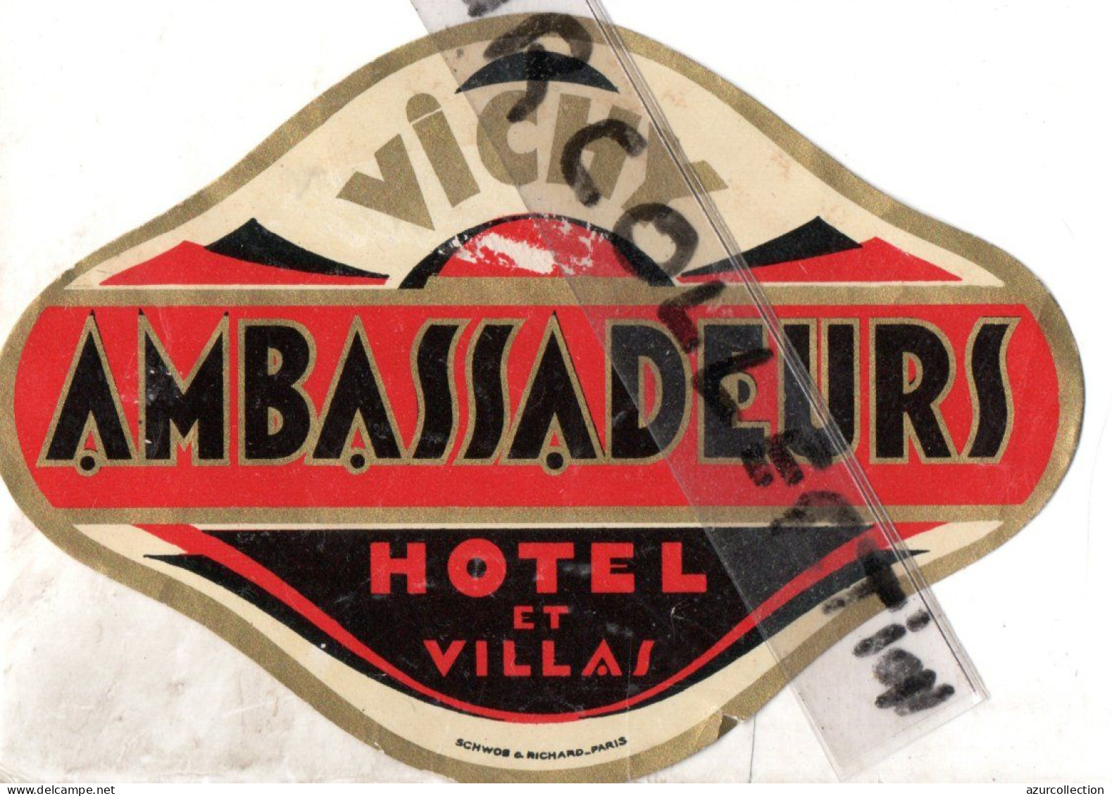 VICHY . AMBASSADEUR .  HOTEL ET VILLAS - Etiquettes D'hotels