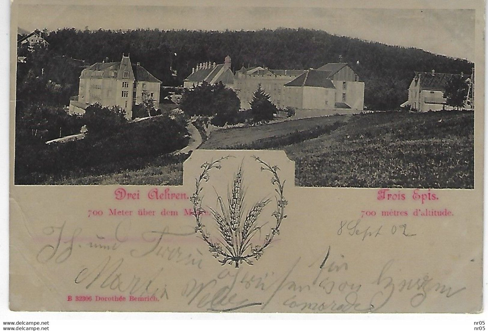 Alsace Lorraine - OBliteration Allemande " GEBWEILER " 1902  Employé Chez BOURGORD " BURGARD ? CP TROIS EPIS ( Haut Rhin - Brieven En Documenten