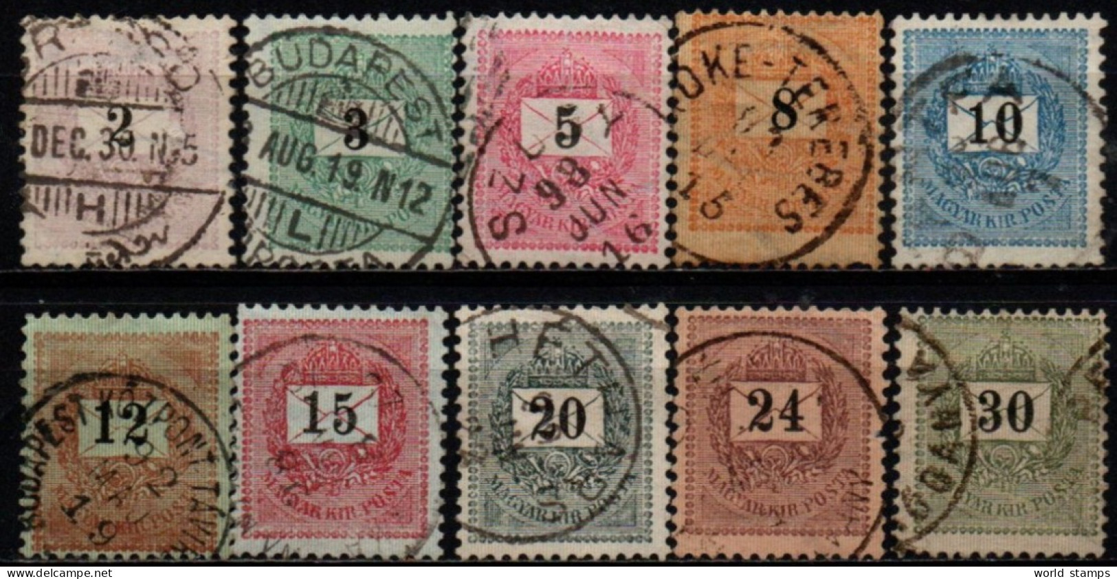 HONGRIE 1898-9 O DENT 12x11.5 - Gebraucht