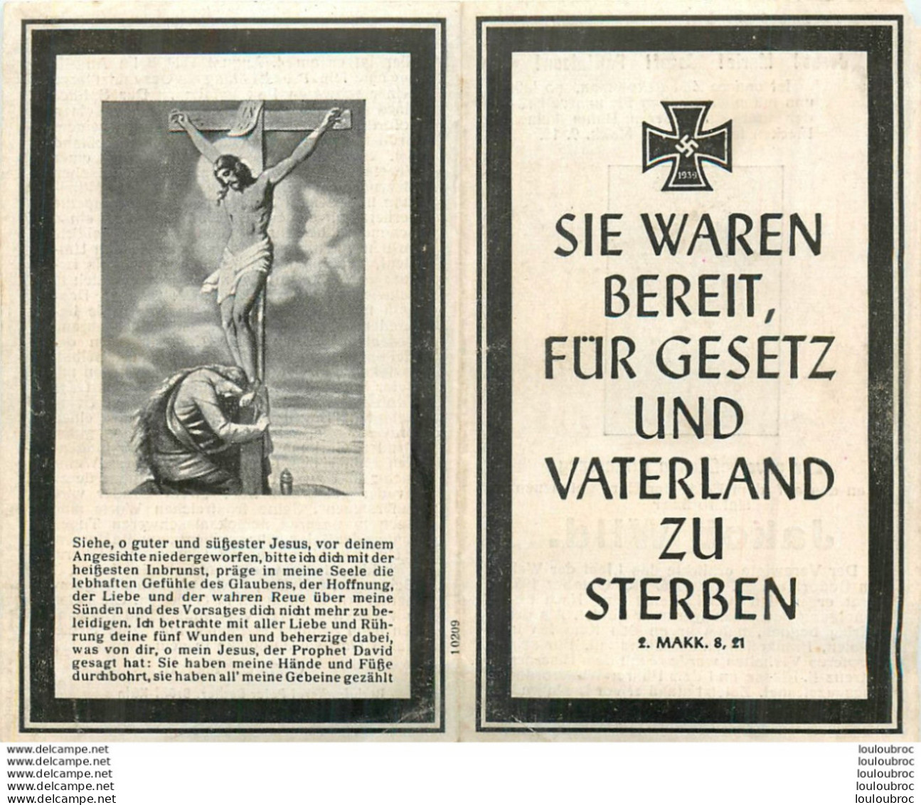 MEMENTO AVIS DE DECES SOLDAT ALLEMAND  KAKOB WILD  EWIGES REICH - Obituary Notices