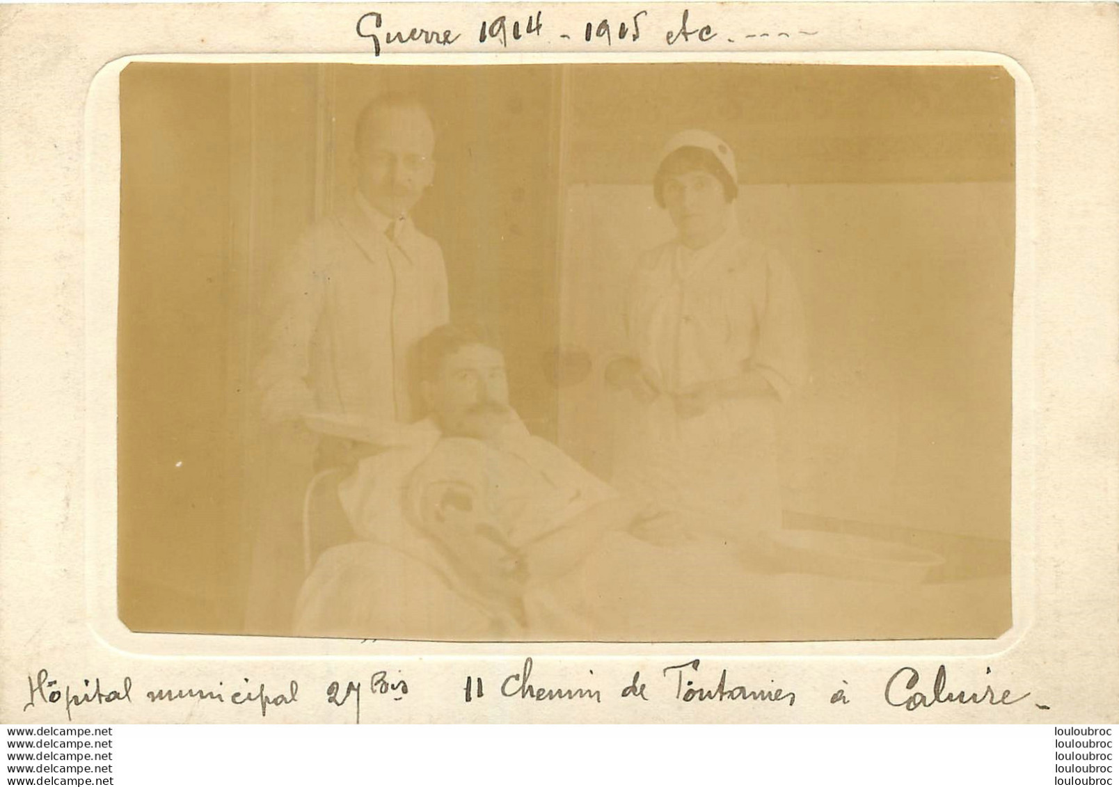 CALUIRE CARTE PHOTO HOPITAL MINICIPAL 27 BIS CHEMIN DES FONTAINES  1915 - Caluire Et Cuire