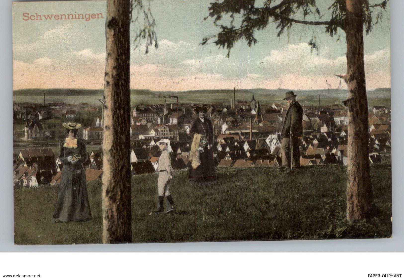 7730 SCHWENNINGEN, Blick Von Der Anhöhe Auf Den Ort, 1908, Verlag Metz - Villingen - Schwenningen