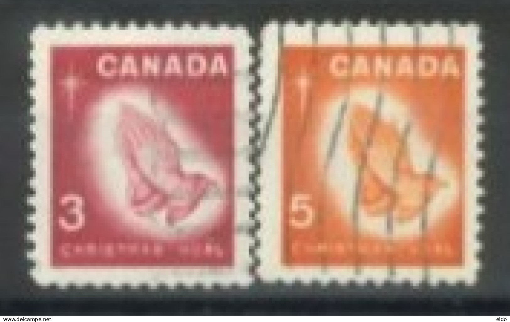 CANADA - 1966, CHRISTMAS STAMPS COMPLETE SET OF 2, USED. - Used Stamps