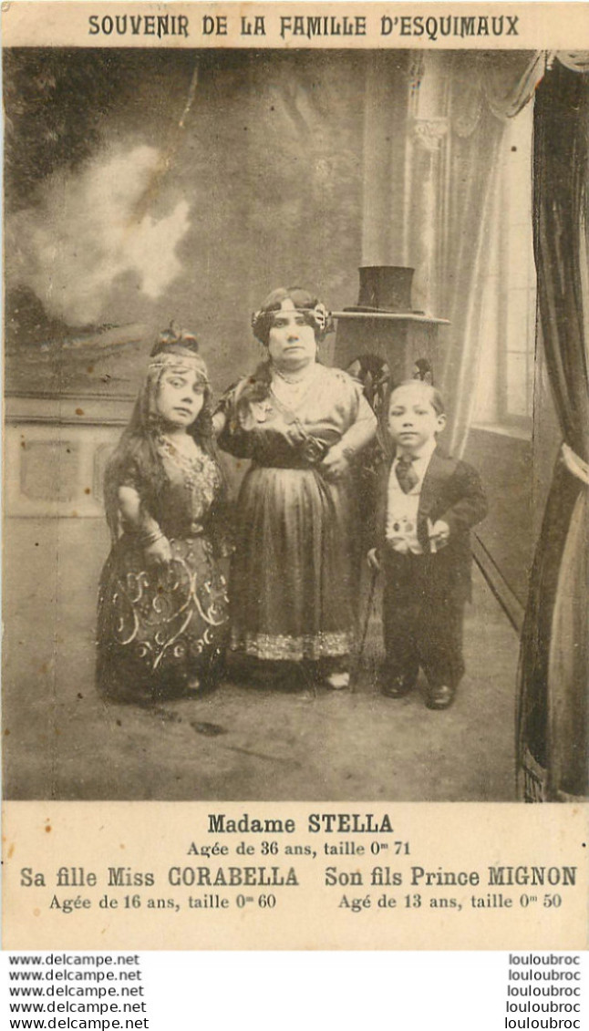 SOUVENIR DE LA FAMILLE D'ESQUIMAUX MADAME STELLA SA FILLE SON FILS - Circus