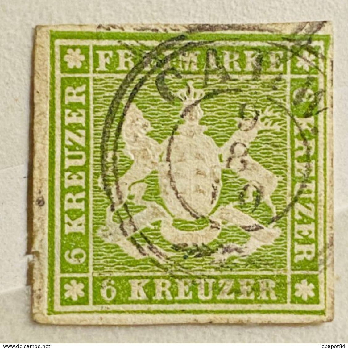 Wurtemberg YT N° 13 Oblitéré/used, Centre Aminci - Oblitérés