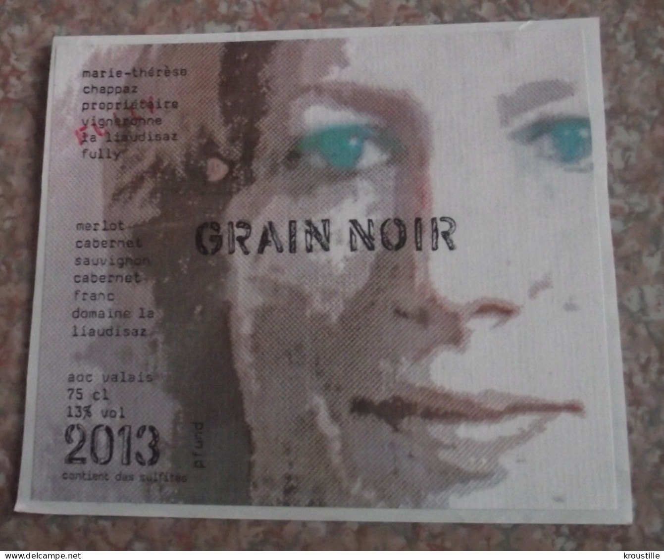 THEME FEMME : ETIQUETTE VIN SUISSE - GRAIN NOIR 2013 - NEUVE - Feminine Beauty Art Nouveau