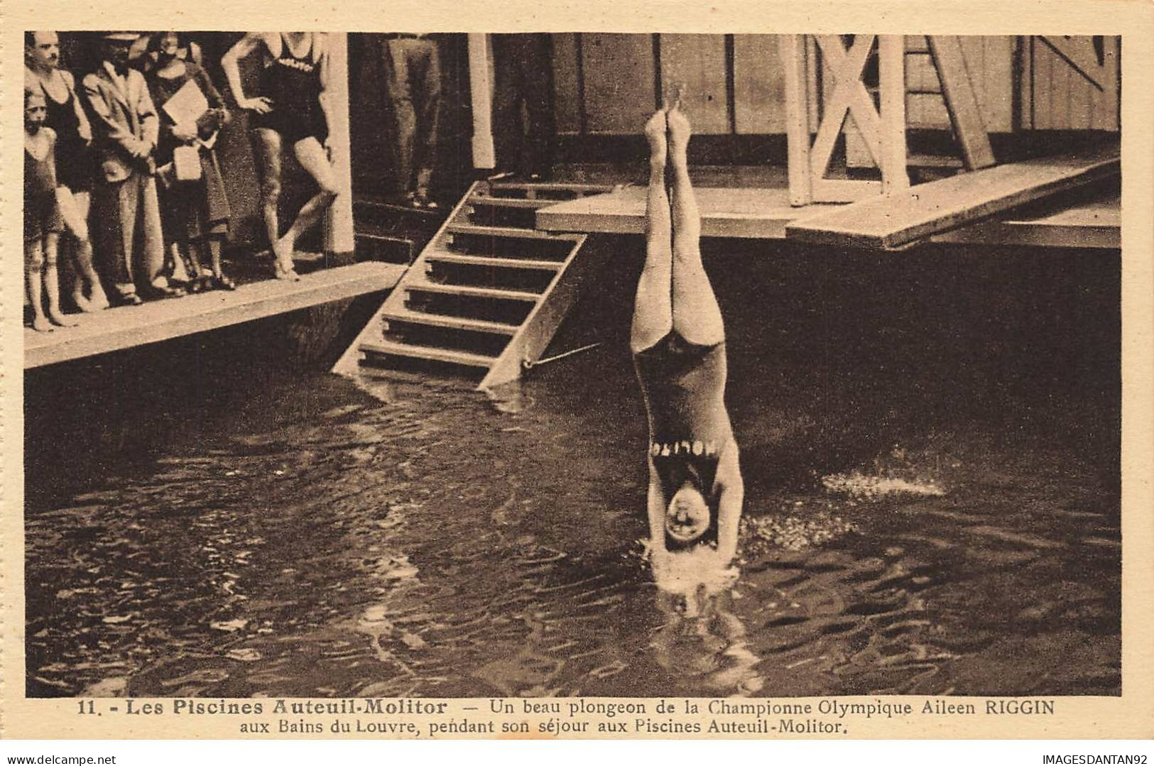 75016 PARIS #FG55406 NATATION CHAMPIONNE OLYMPIQUE AILEEN RIGGIN AUX BAINS DU LOUVRE AUTEUIL - Arrondissement: 16