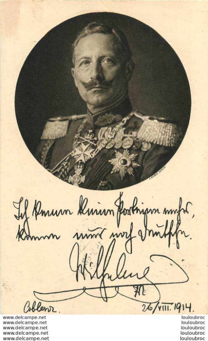 GUILLAUME II EMPEREUR ALLEMAND DEUTSCHER KAISER 1914 CARTE AVEC CROIX ROUGE - Other & Unclassified