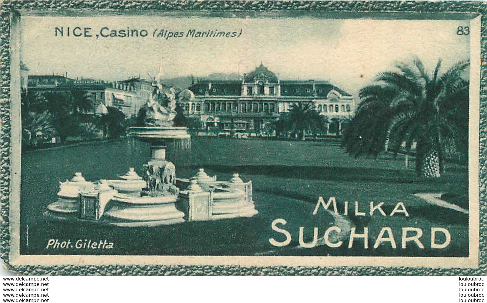 CHROMO MILKA SUCHARD NICE CASINO PHOTO GILETTA - Suchard