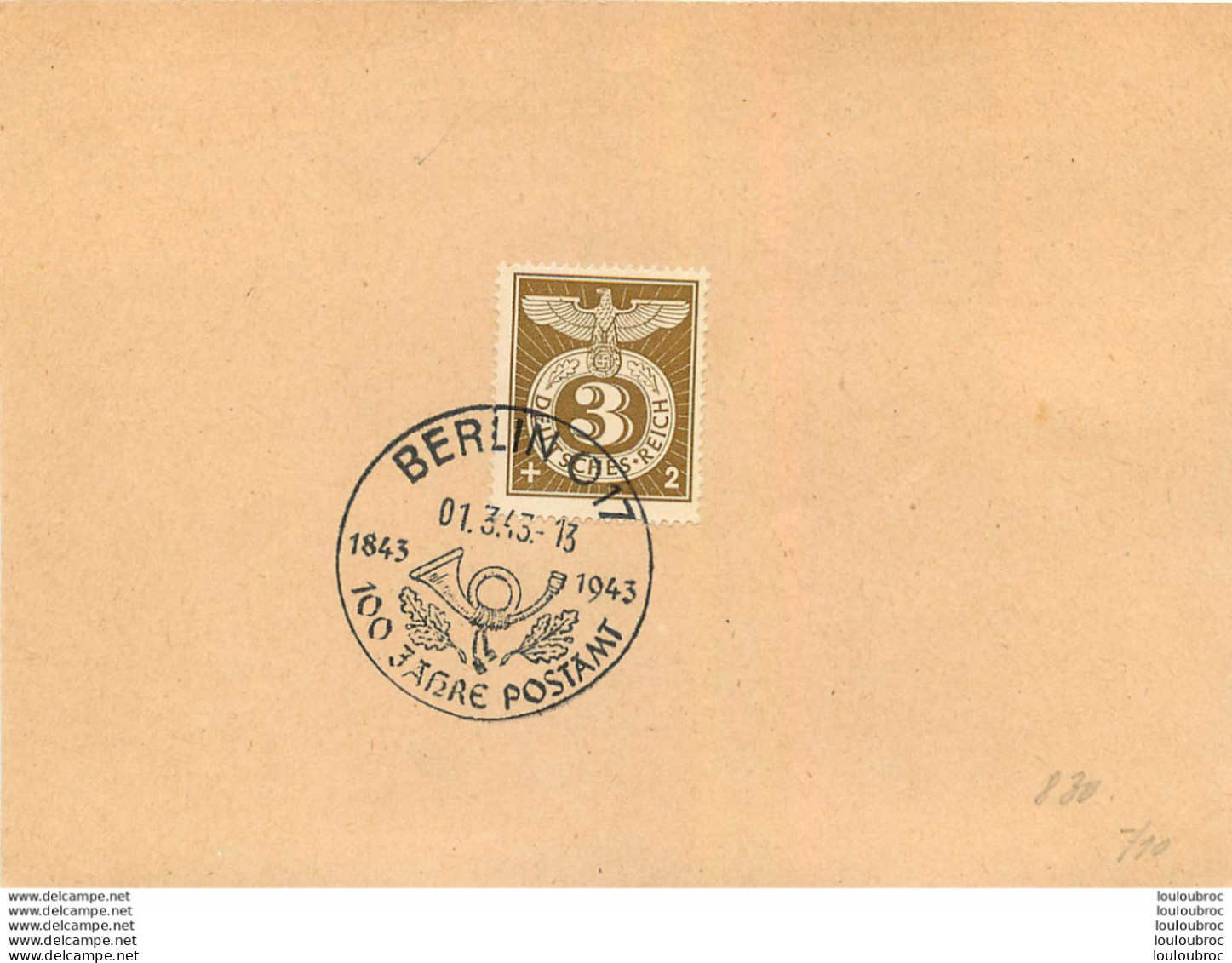 BERLIN  03/1943 TIMBRE SUR FEULLE - Used Stamps