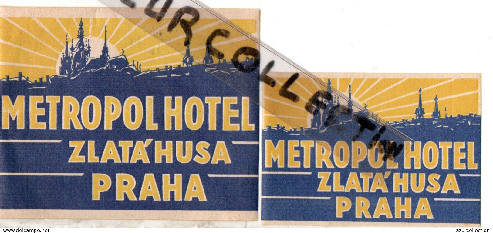 METROPOL HOTEL  ZLATA'HUSA . PRAHA - Etiketten Van Hotels