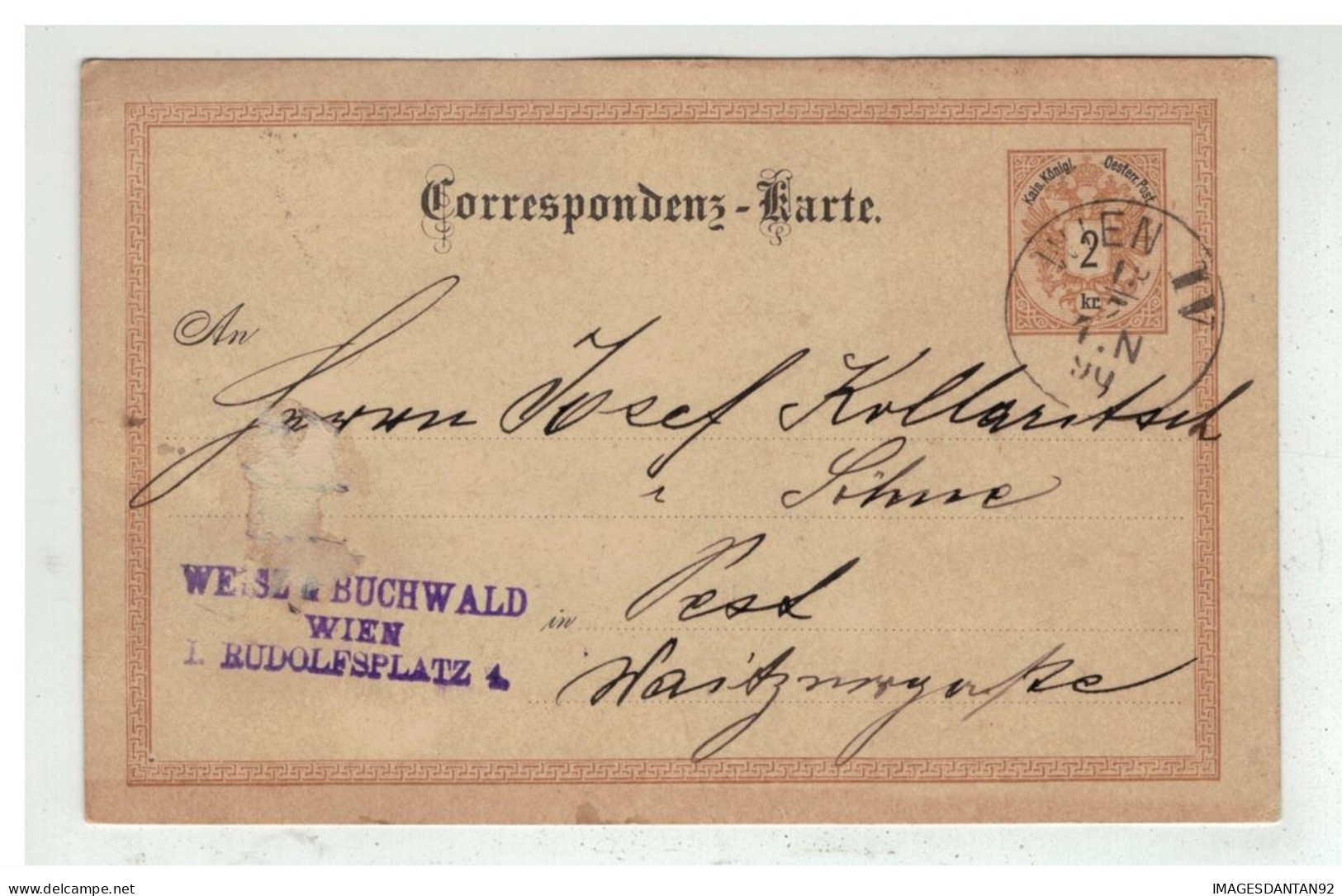 Autriche - Entier Postal 2 Kreuser De WIEN à Destination De ???? 1890 - Sonstige & Ohne Zuordnung