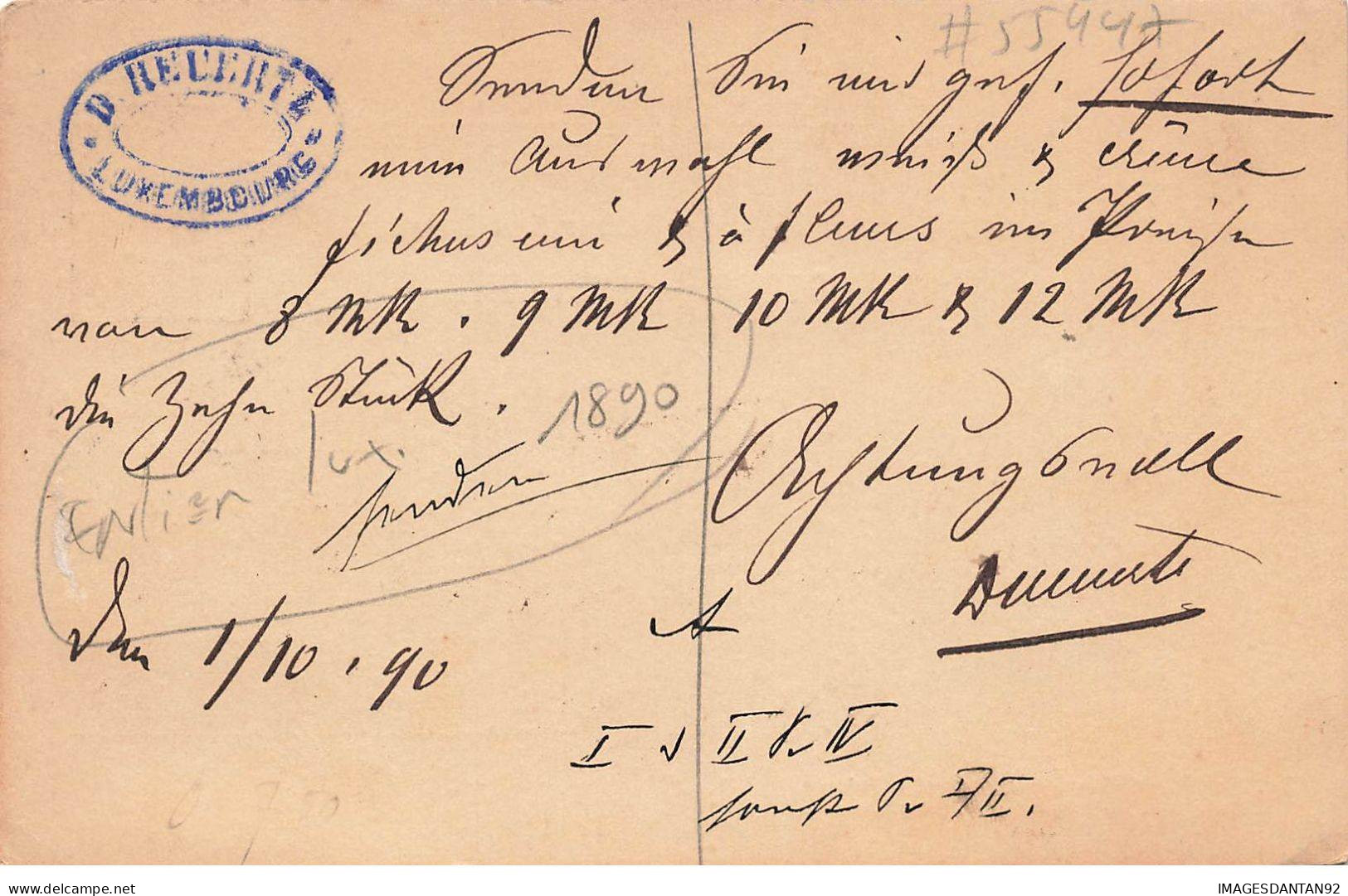 ENTIER #FG55447 LUXEMBOURG 1890 - Entiers Postaux