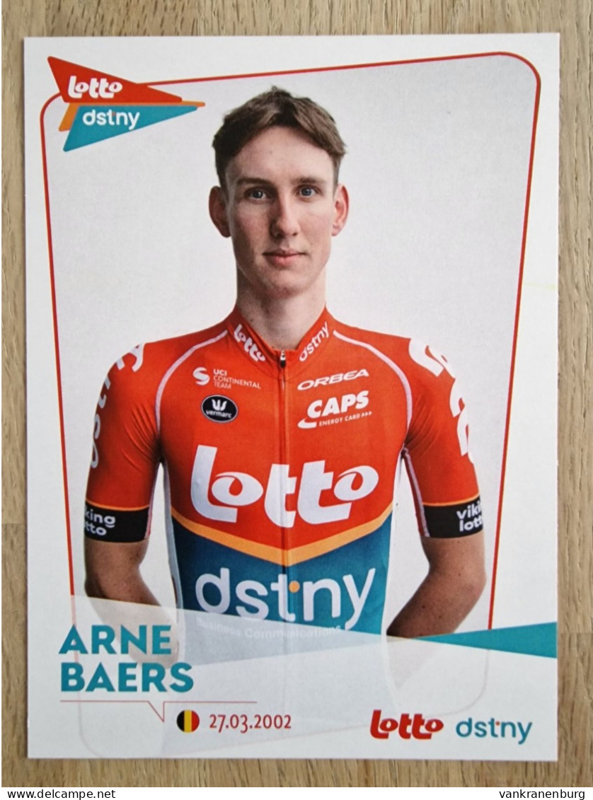 Card Arne Baers - Team Lotto-Dstny Development - 2024 - Cycling - Cyclisme - Ciclismo - Wielrennen - Cycling