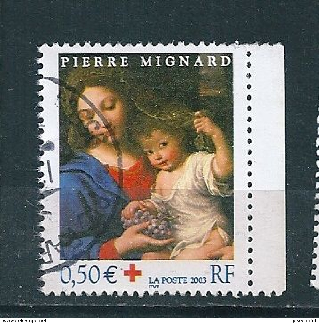 N°  3620 Vierge à La Grappe Timbre France Croix Rouge 2003 Oblitéré - Usati