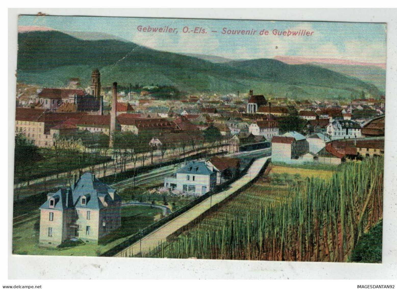 68 GEBWEILER GUEBWILLER #15247 SOUVENIR GRUSS VUE DE LA GARE - Guebwiller