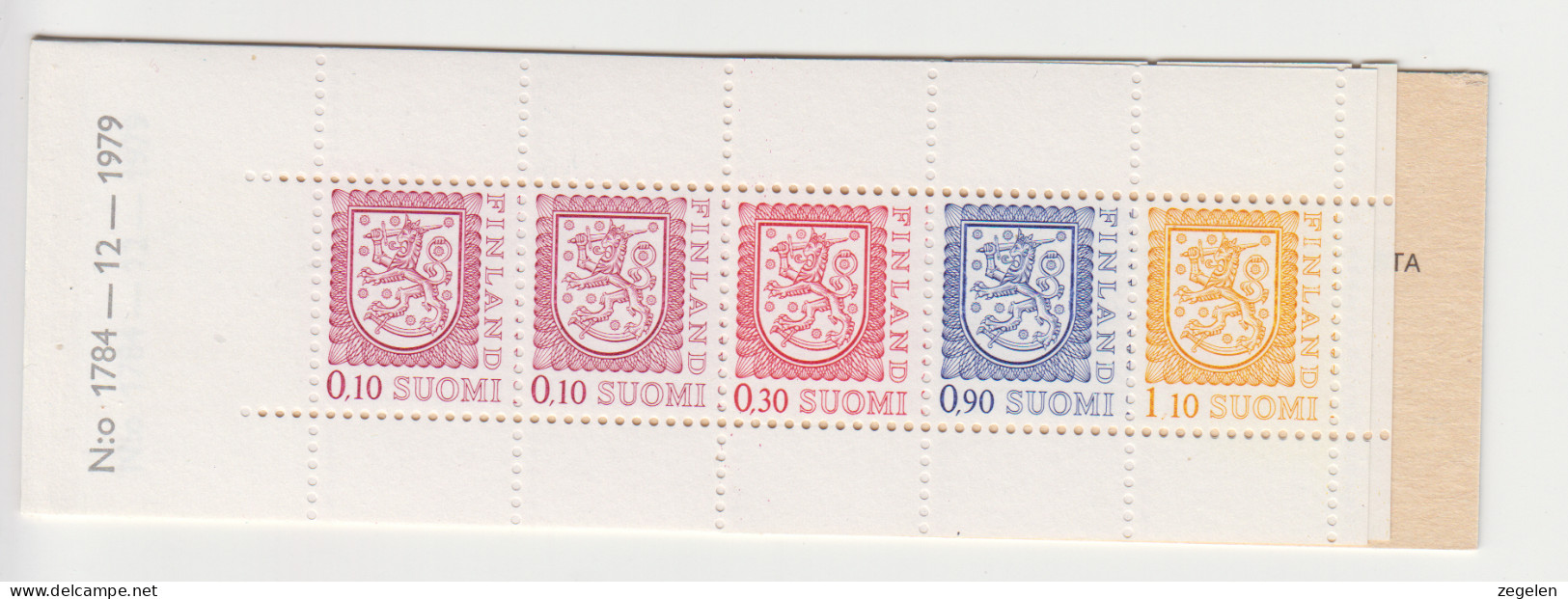 Finland Automaatboekje Cat. Facit HA14I Michel MH12 ** Druknummer 1784 - Postzegelboekjes