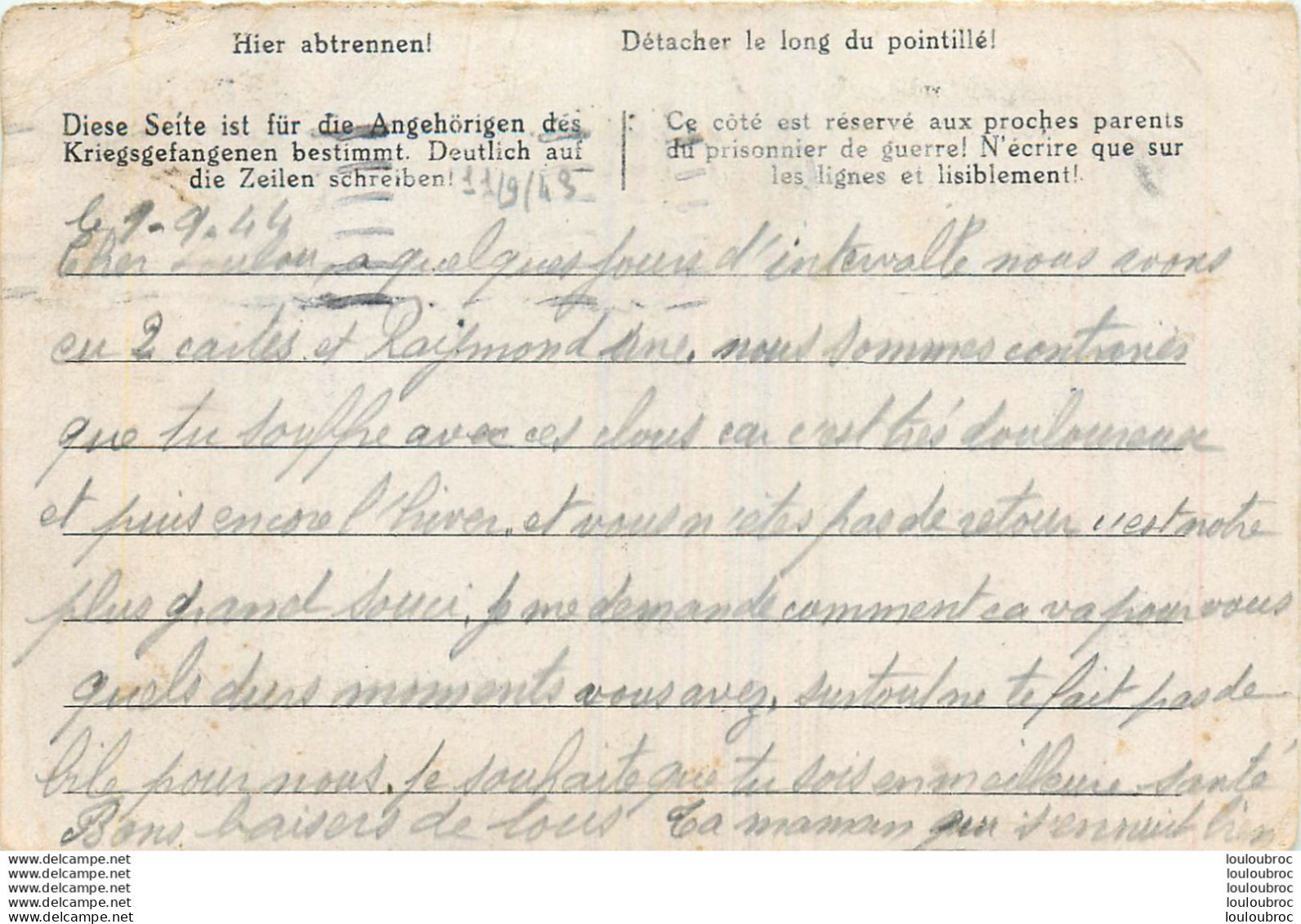 KRIEGSGEFANGENENPOST PRISONNIER DE GUERRE STAMMLAGER II B 11/1944 CAMP 1113 ET AUSSI STALAG II C  SOLDAT METZGER N°56007 - Guerra De 1939-45
