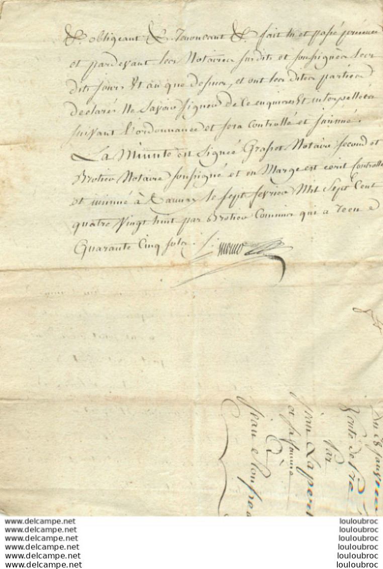 GENERALITE DE 1788 DOUBLE PAGES OUVRANTES  NOTAIRES DE SAINT PIERRE LE MOUTIER ET TANNAY - Algemene Zegels