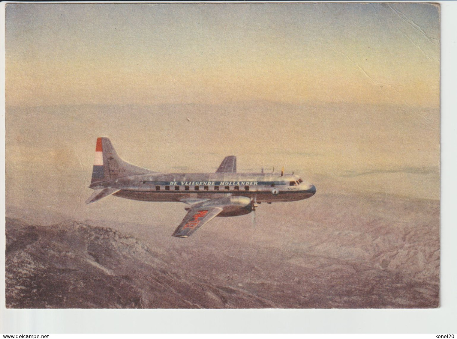 Vintage Pc KLM K.L.M Royal Dutch Airlines Issue Convair Liner 240 - 1919-1938: Between Wars