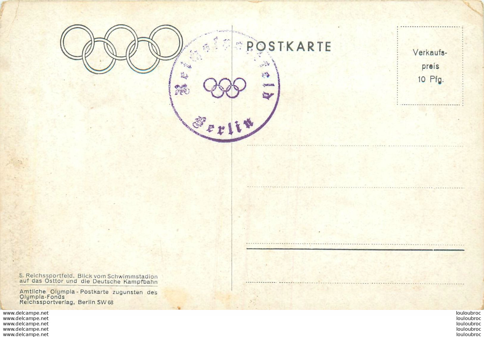 BERLIN JEUX OLYMPIQUES DE BERLIN 1936 - Jeux Olympiques