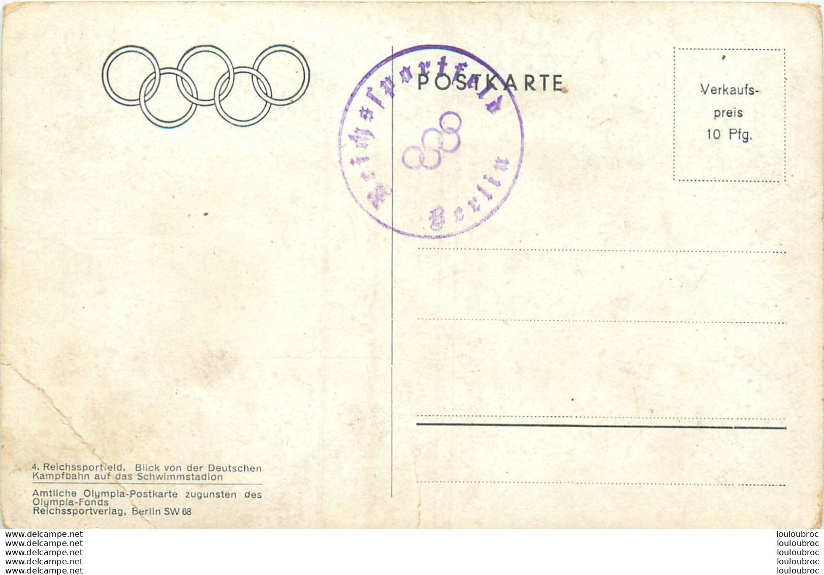 BERLIN JEUX OLYMPIQUES DE BERLIN 1936 - Olympische Spelen
