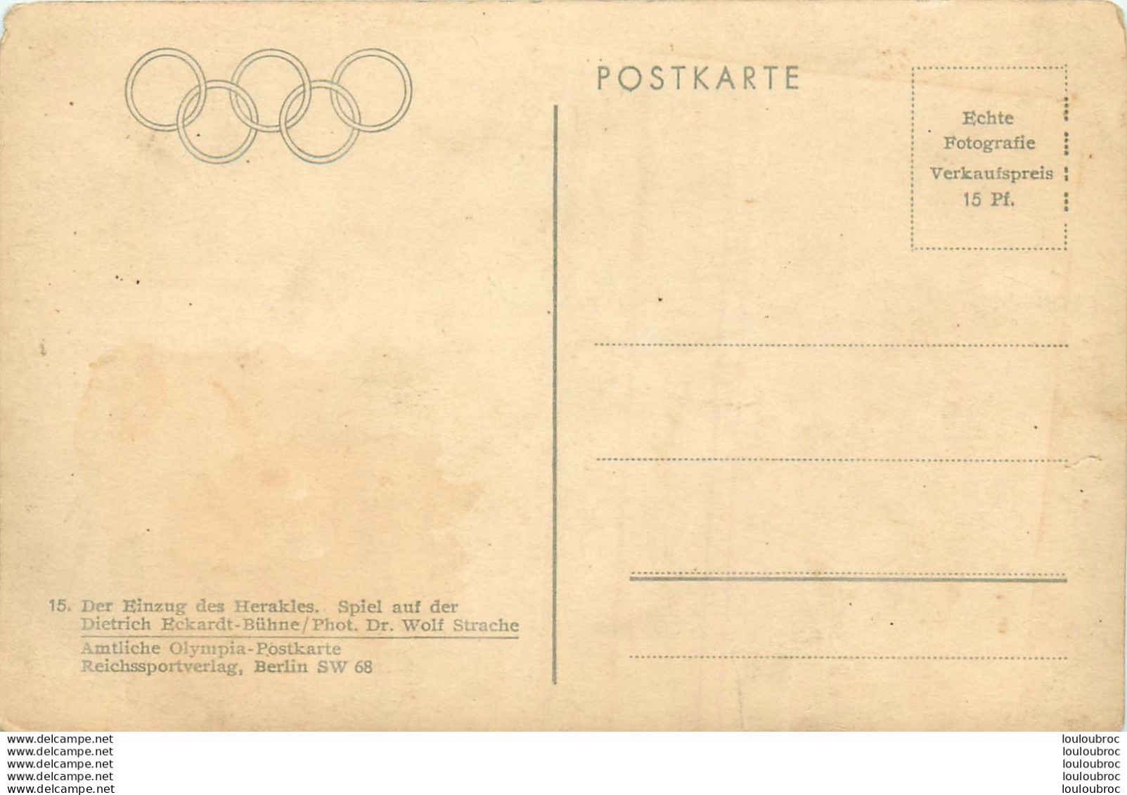 BERLIN JEUX OLYMPIQUES DE BERLIN 1936 - Olympische Spiele