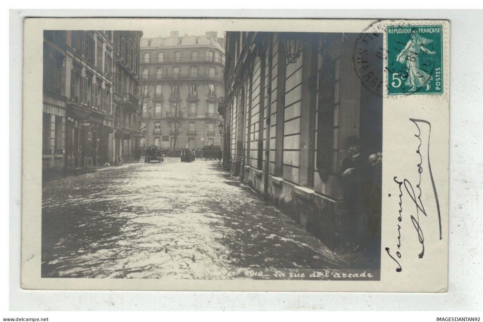 75007 PARIS #16373 INONDATIONS JANVIER 1910 RUE DE L ARCADE CARTE PHOTO - Arrondissement: 07