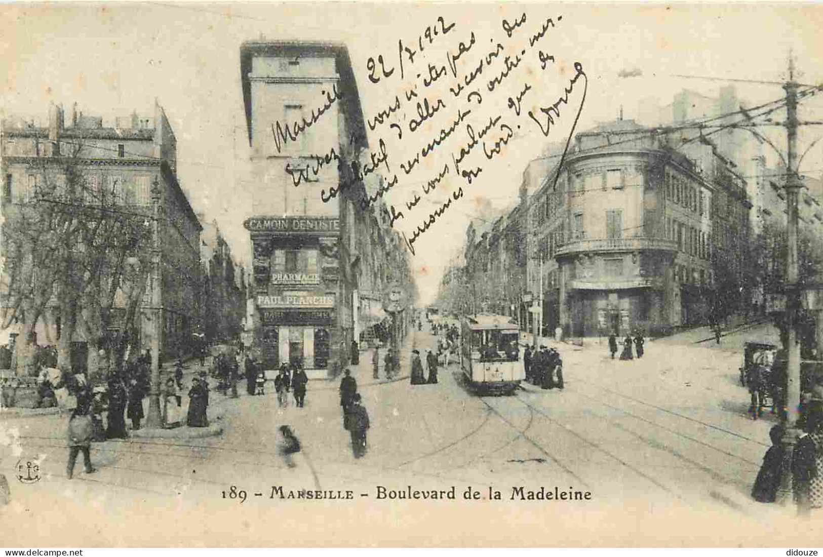 13 - Marseille - Boulevard De La Madeleine - Animée - Tramway - Correspondance - CPA - Voyagée En 1912 - Voir Scans Rect - Canebière, Centro Città