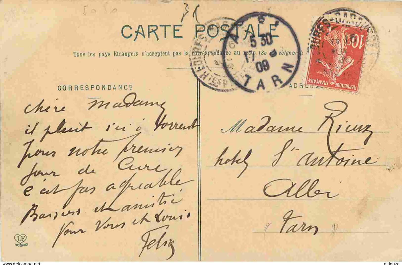 31 - Barbazan - Devant La Buvette - Animée - Kiosque à Musique - Correspondance - CPA - Oblitération Ronde De 1909 - Voi - Barbazan