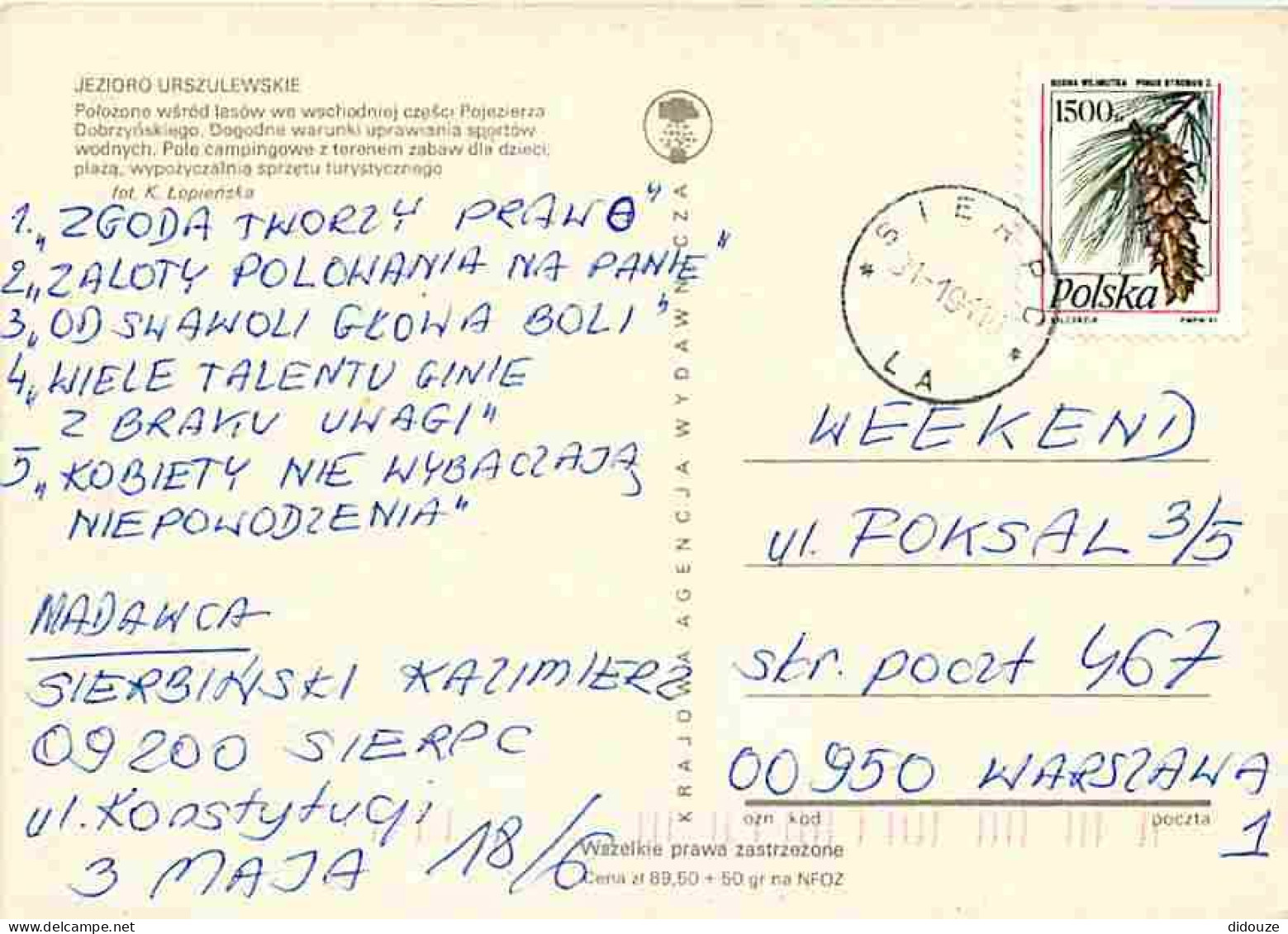 Pologne - Jezioro Urszulewskie - Multivues - Voile - Voir Timbre De Pologne - CPM - Voir Scans Recto-Verso - Poland