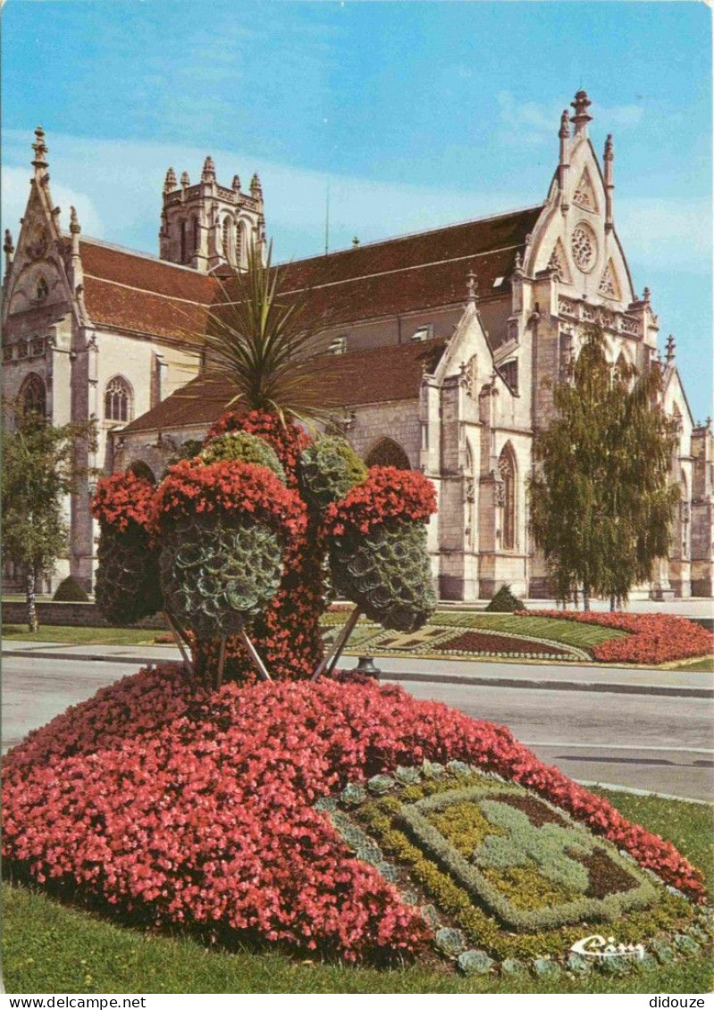 01 - Bourg En Bresse - Eglise De Brou - Les Sabots Fleuris - Fleurs - CPM - Voir Scans Recto-Verso - Brou - Kerk