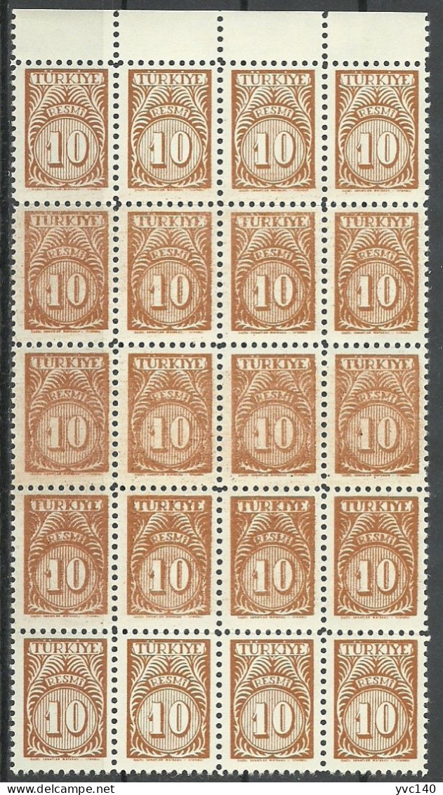 Turkey; 1957 Official Stamp 10 K. "Color Variety " - Timbres De Service