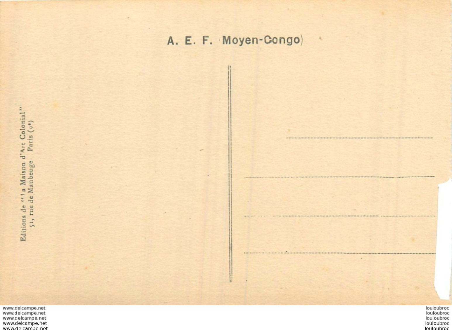 LA VENTE DU MANIOC AU MOYEN CONGO CLICHE GOUVERNEMENT GENERAL EDITION DE LA MAISON D'ART COLONIAL R1 - Congo Français