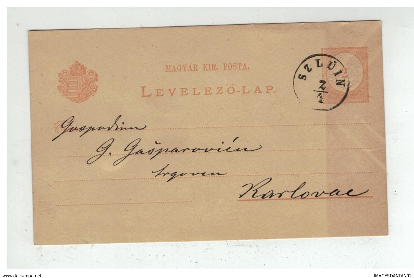 CROATIA SZLUIN Postal Stationery Sent To Karlovac, Croatia 1881 - Croatia