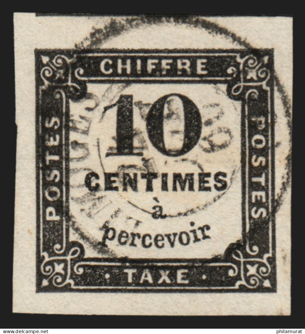 Timbres-Taxe N°2A, 10c Noir, Type II, Oblitéré Càd Limoges - SUPERBE - 1859-1959 Usados