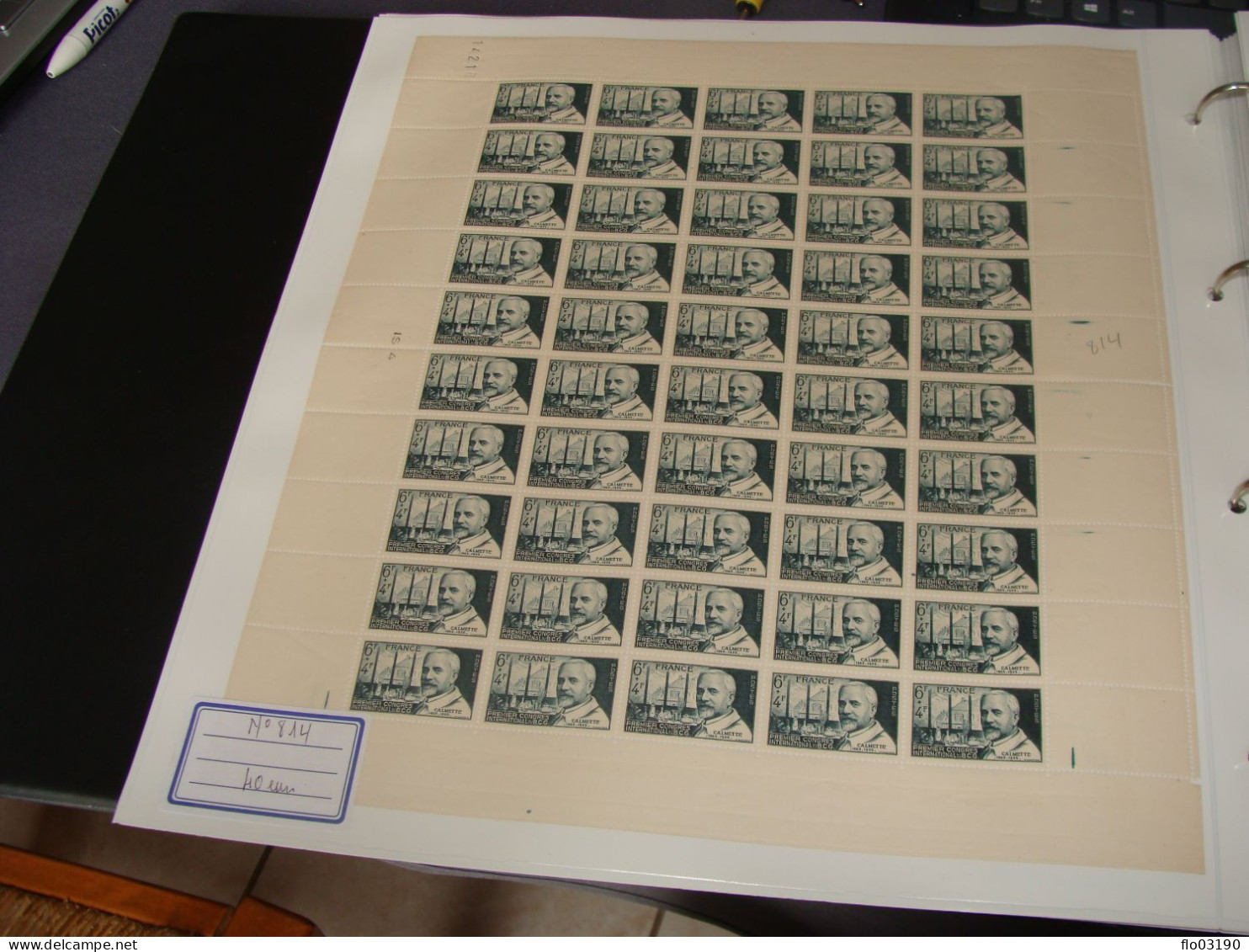 N° 814 En Feuille De 50 Timbres Entières Neuves - Ganze Bögen