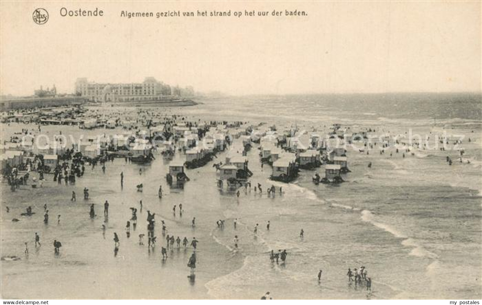 73341960 Oostende Ostende Algemeen Gezicht Van Het Strand Op Het Uur Der Baden  - Andere & Zonder Classificatie