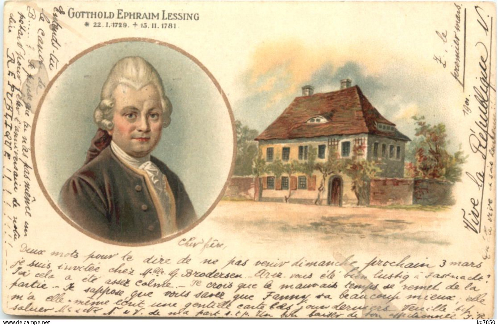 Kamenz - Lessing - Litho - Kamenz