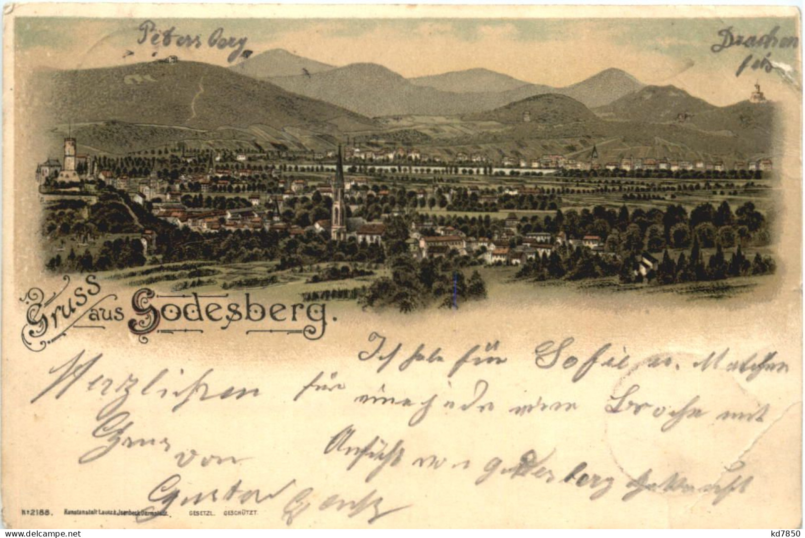 Gruss Aus Godesberg - Litho - Bonn