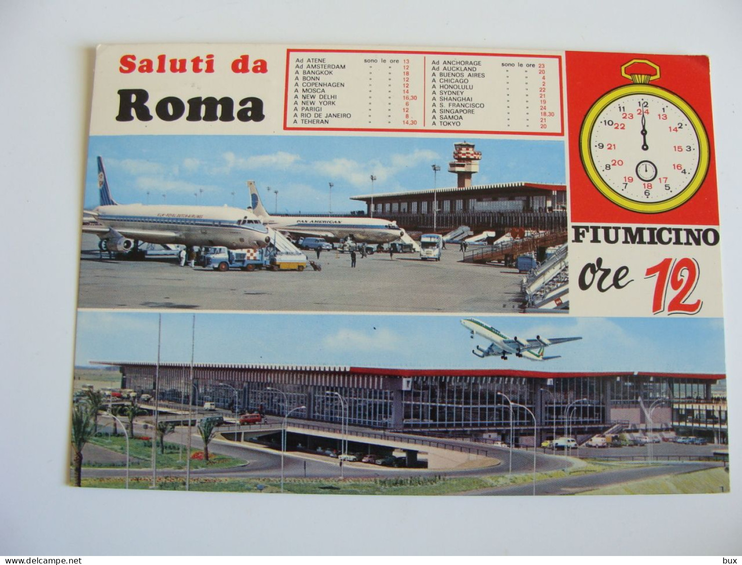 SALUTI DA  ROMA  FIUMICINO   AIRPORT    AÉROPORT  AEREOPORTO  AEROPORTO  AEREO   VIAGGIATA - Aerodromes