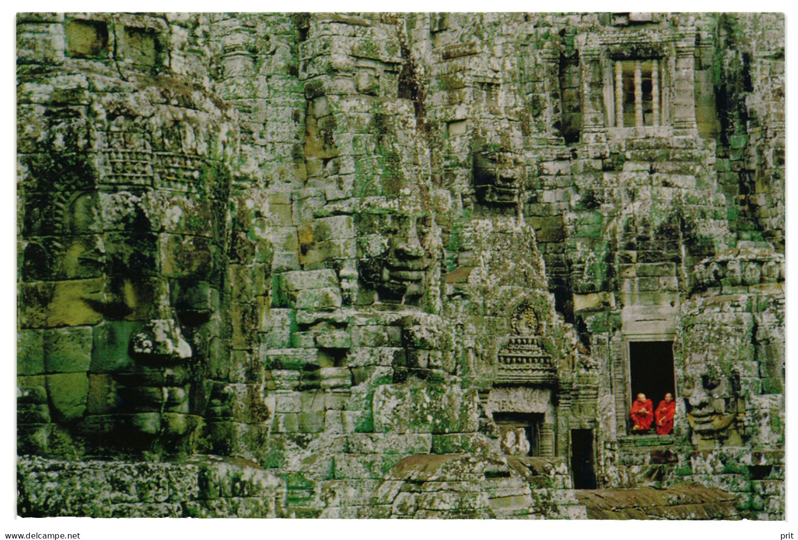 Buddhist Temple & Two Monks 1990s Unused Postcard. Publisher National Geographic Suomi, Helsinki Finland - Advertising