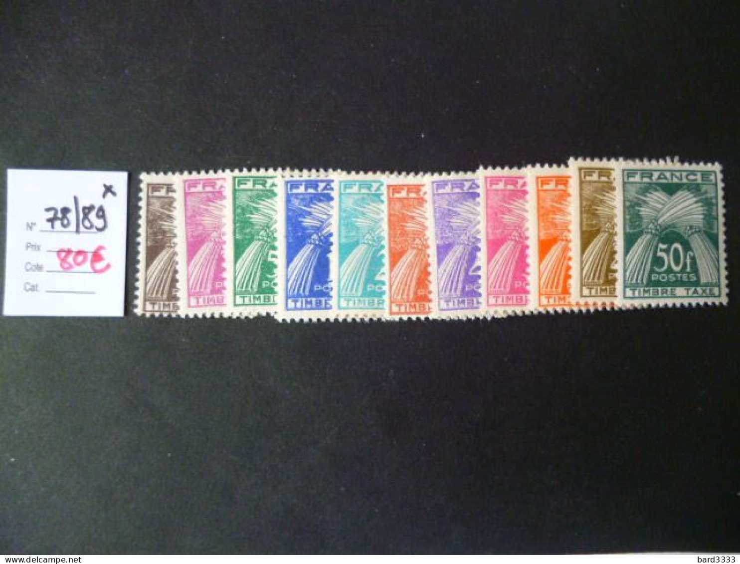 Timbre France Neuf * Taxe N° 78 à 89 Cote 80 € - 1859-1959 Postfris