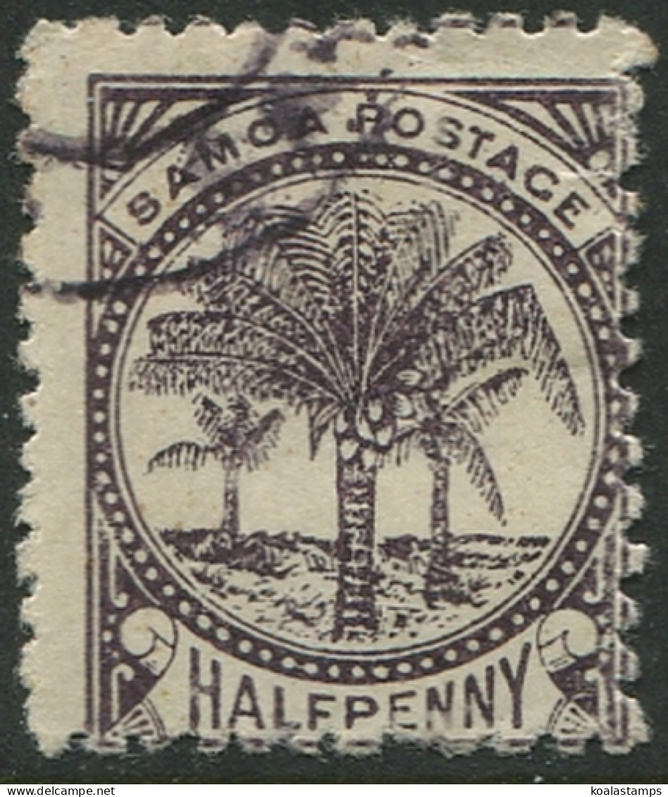 Samoa 1895 SG57a ½d Deep Purple-brown Palm Tree FU - Samoa