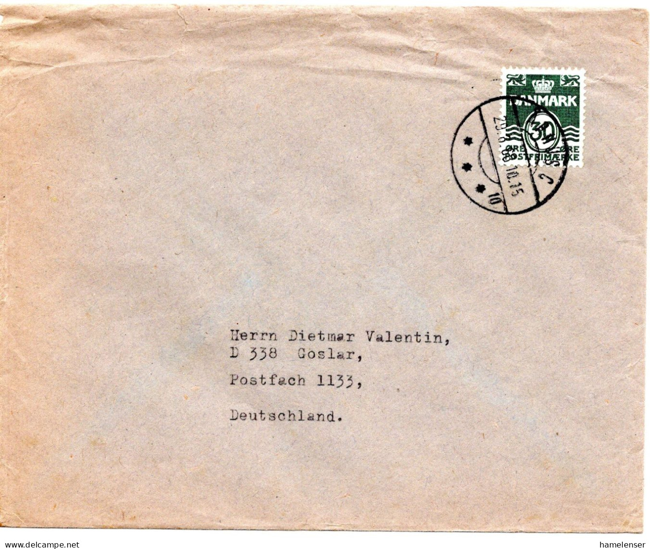 78368 - Dänemark - 1968 - 30o Ziffer EF A DrucksBf ARHUS -> Westdeutschland - Cartas & Documentos