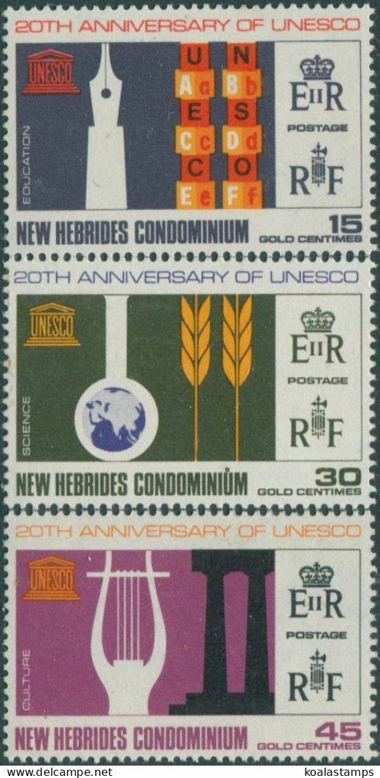 New Hebrides 1966 SG122-124 UNESCO Set MNH - Sonstige & Ohne Zuordnung