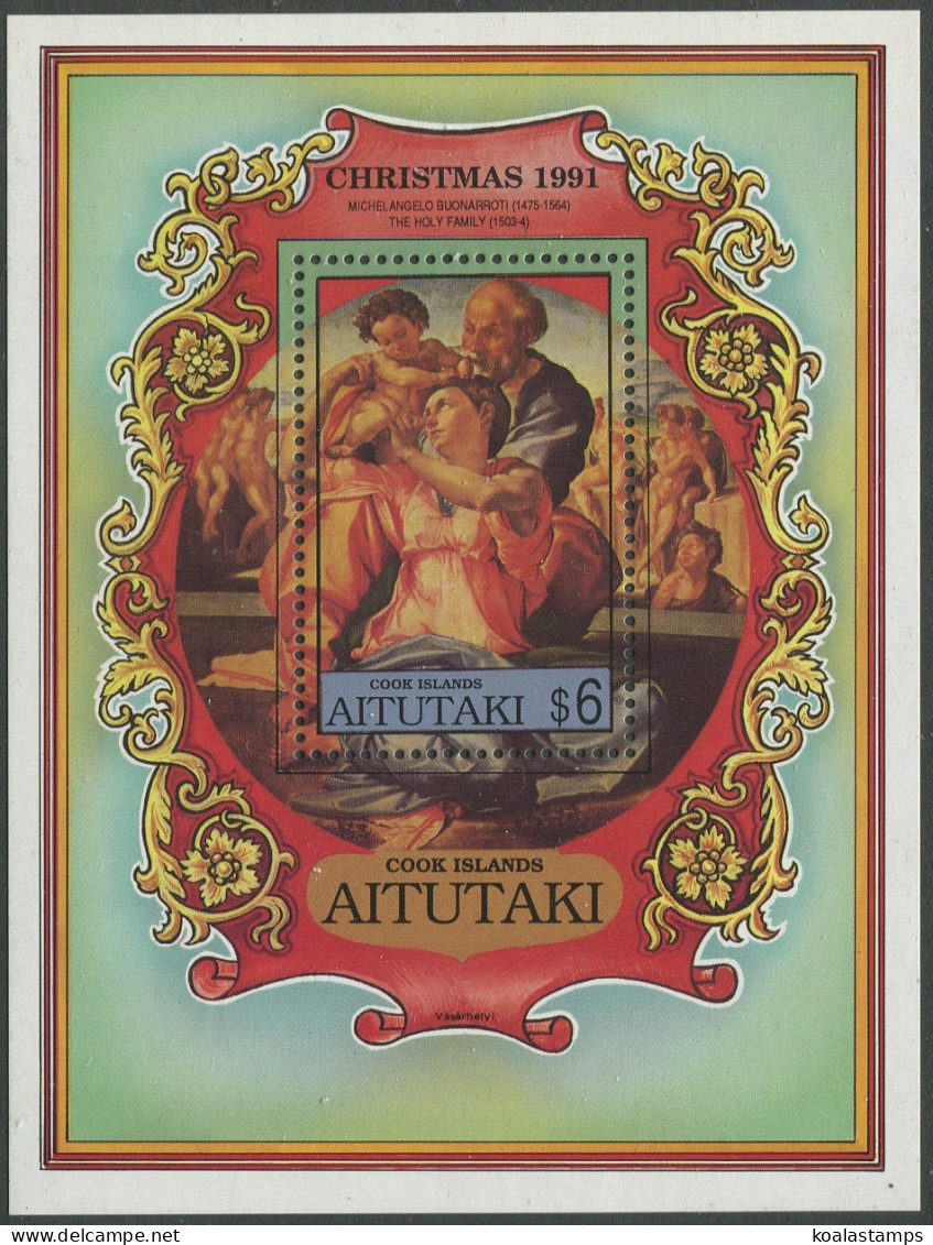 Aitutaki 1991 SG627 Christmas MS MNH - Cookinseln